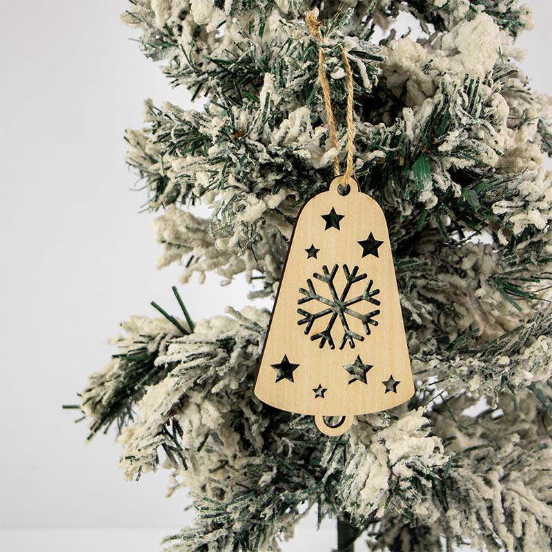 Eco-friendly wooden Christmas decorations Creative 3D wooden Christmas tree pendants