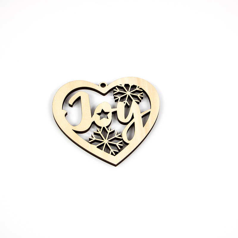 2025 New design laser cut Christmas heart decoration wooden Christmas tree decorations