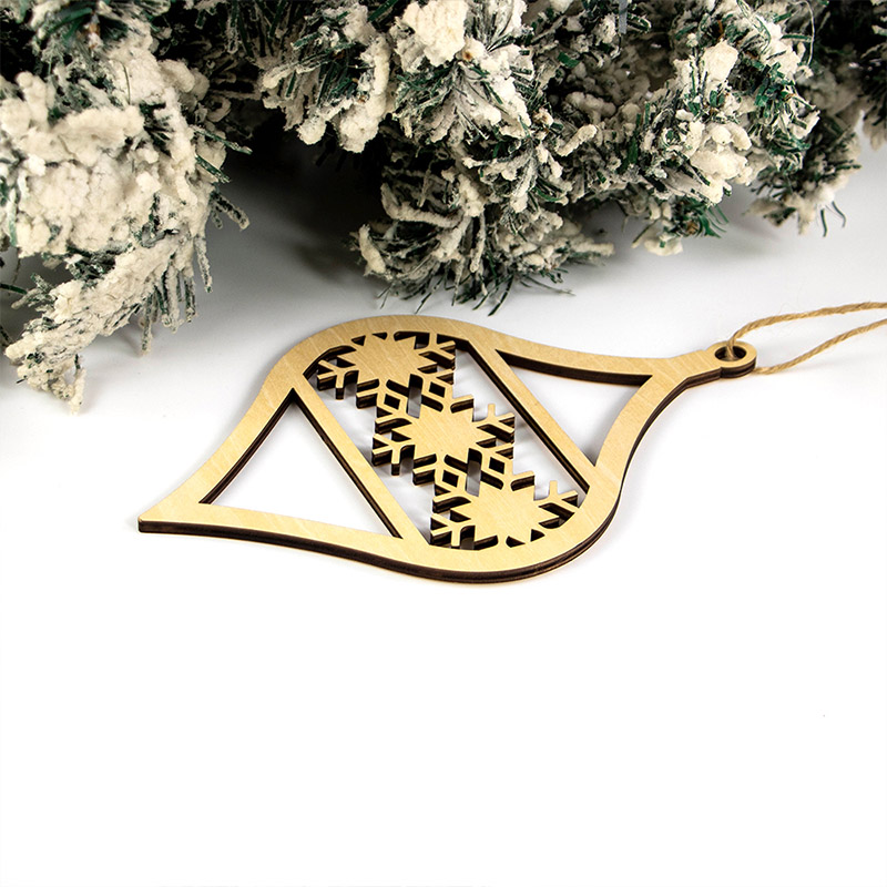 Custom wholesale laser cut wooden Christmas ornaments Christmas tree pendants