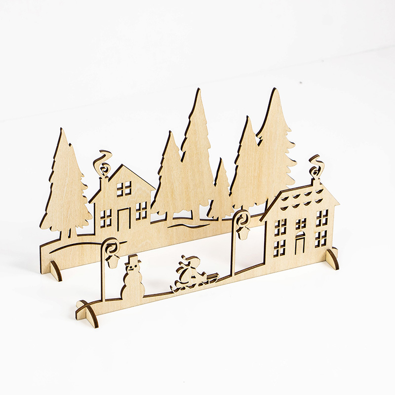 Laser-cut wooden Christmas Village house Christmas home decoration
