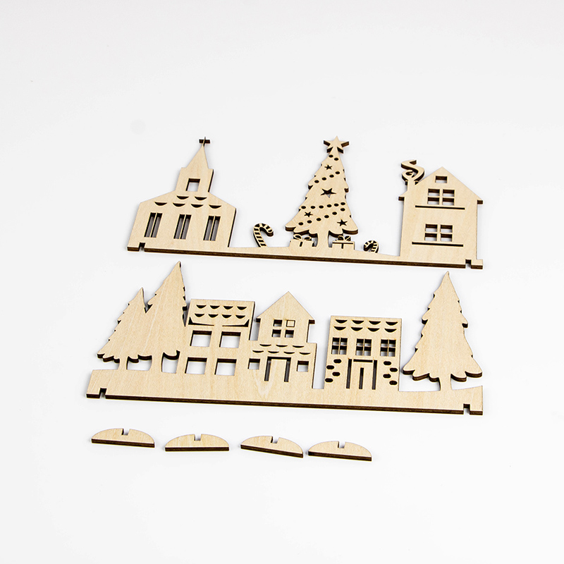 Newly designed Christmas party decoration with rustic wooden Christmas house decoration