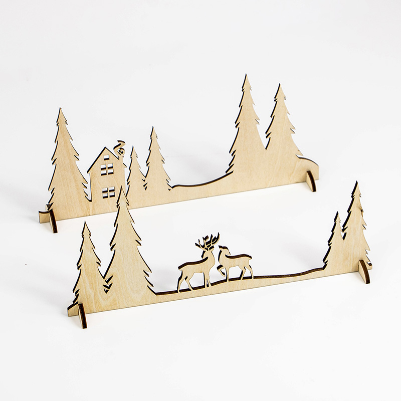 Personalized wooden Christmas House decorations Custom laser cut Christmas decorations