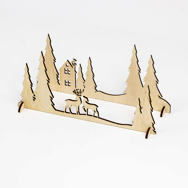 Personalized wooden Christmas House decorations Custom laser cut Christmas decorations