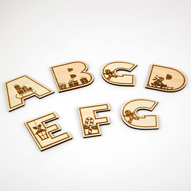 2025 Newly designed wooden Christmas decorations Christmas letter toys