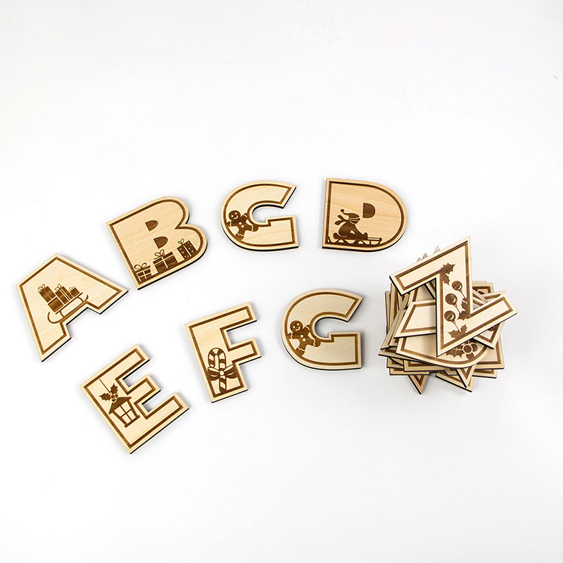 2025 Newly designed wooden Christmas decorations Christmas letter toys