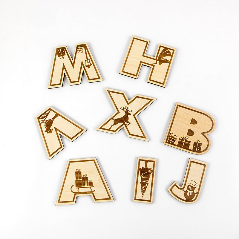 2025 Newly designed wooden Christmas decorations Christmas letter toys
