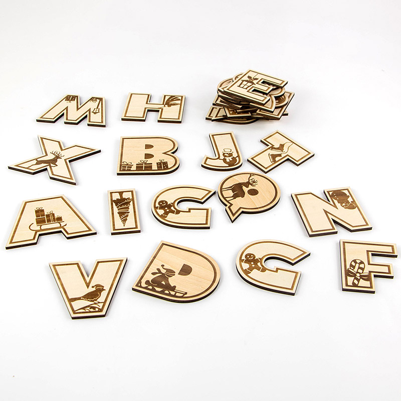 2025 Newly designed wooden Christmas decorations Christmas letter toys