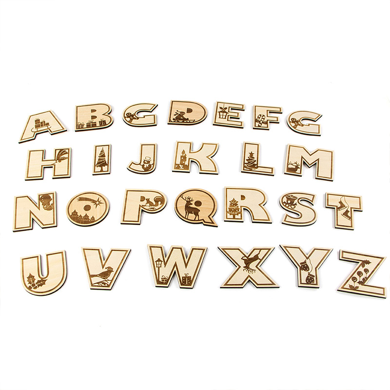 2025 Newly designed wooden Christmas decorations Christmas letter toys
