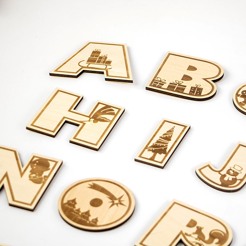 2025 Newly designed wooden Christmas decorations Christmas letter toys