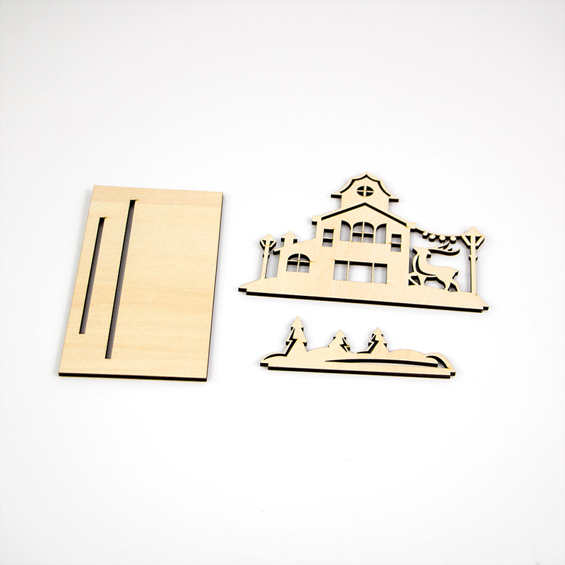 Rustic wooden Christmas candlestick laser cut Christmas holiday decorations