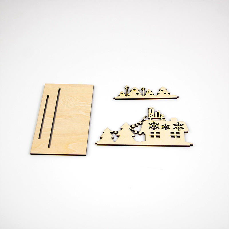 2025 New design of festive wood candle base Christmas home decoration crafts