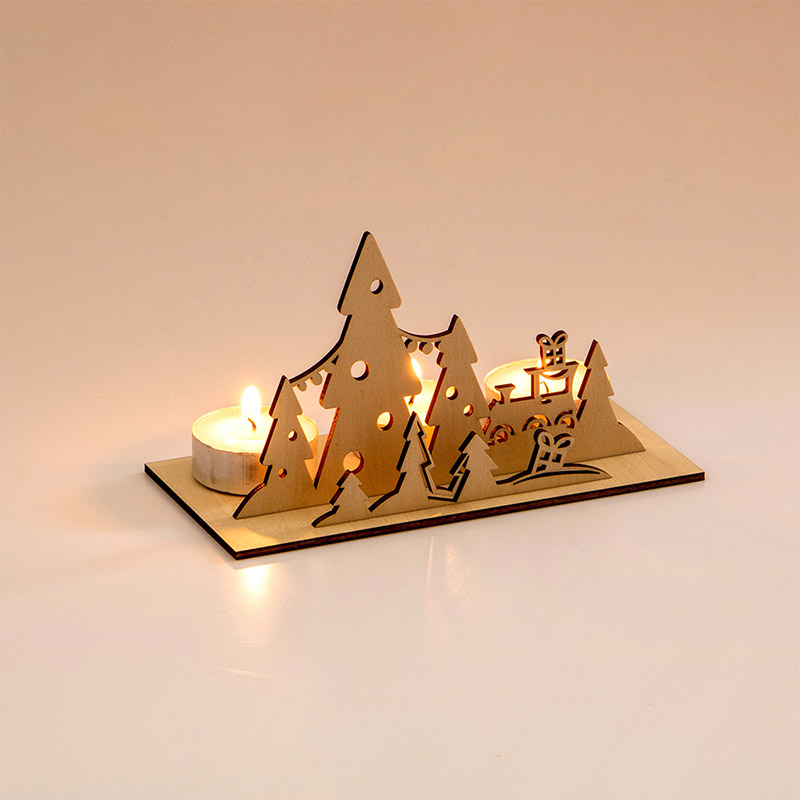 Wholesale custom Christmas gifts decorated with personalized wooden candlesticks