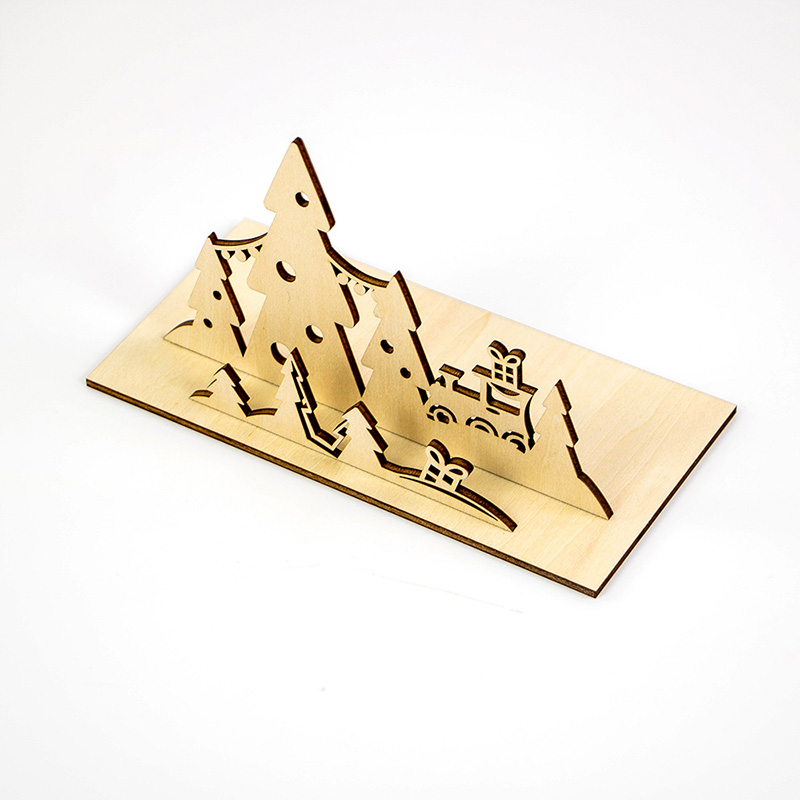 Wholesale custom Christmas gifts decorated with personalized wooden candlesticks