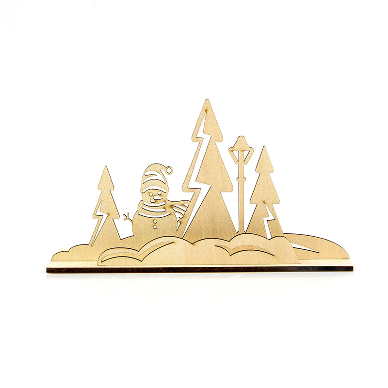 Laser cut Christmas decorations for eco-friendly wood candlesticks