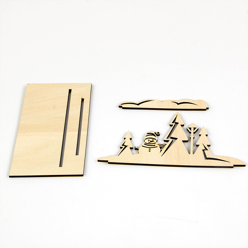 Laser cut Christmas decorations for eco-friendly wood candlesticks