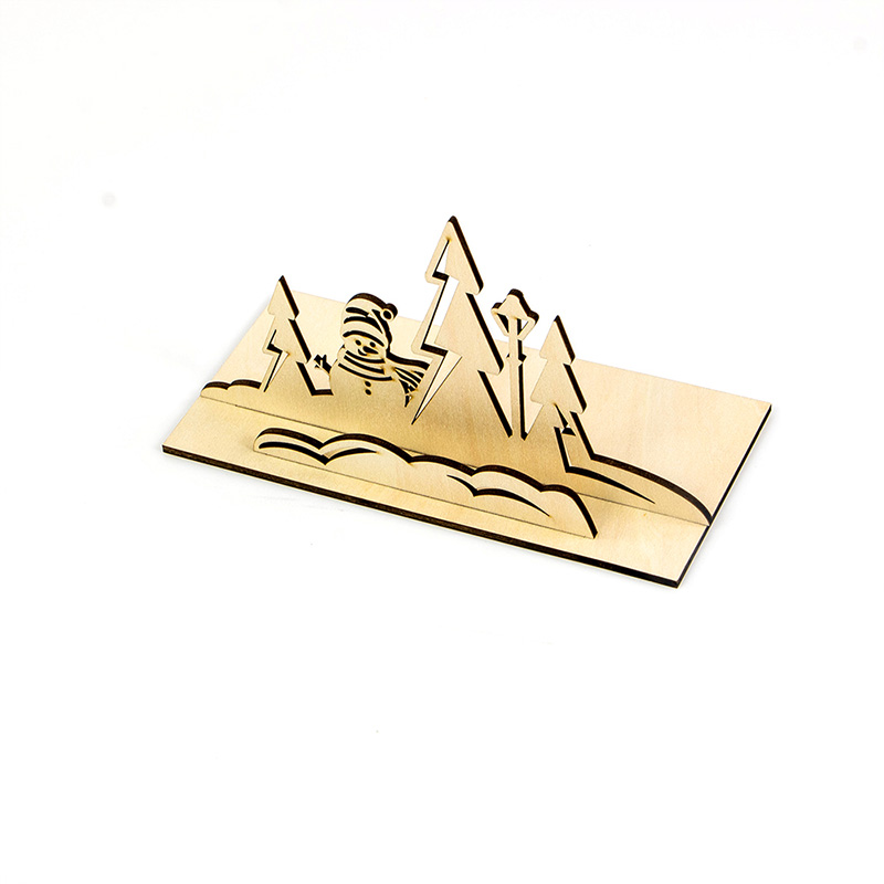 Laser cut Christmas decorations for eco-friendly wood candlesticks