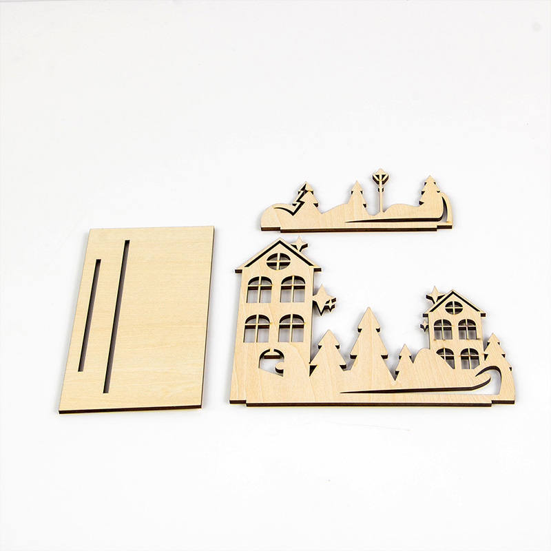 Snowflake carved wood candle holder Christmas decoration candle base