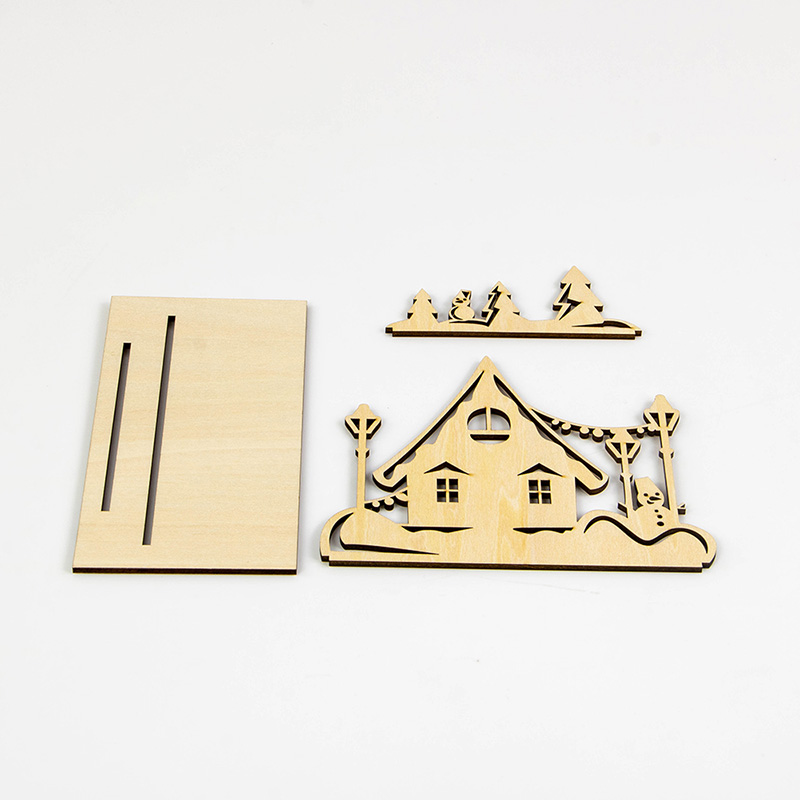 Factory Direct Christmas party decorated with Christmas-themed wooden candlesticks