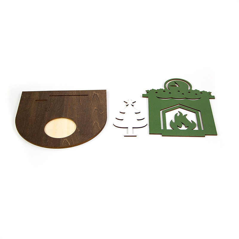 Newly designed universal printed wooden Christmas candle holder for Christmas party decorations