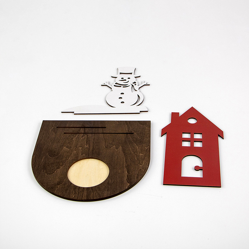 Handmade wooden Christmas candle holder for Christmas home decoration