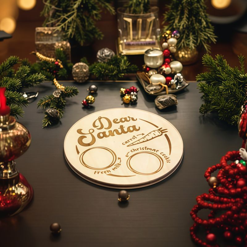 Vintage wooden Christmas ornaments Santa board crafts