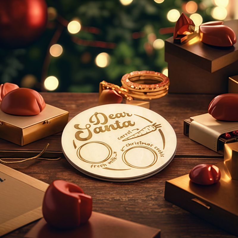 Vintage wooden Christmas ornaments Santa board crafts