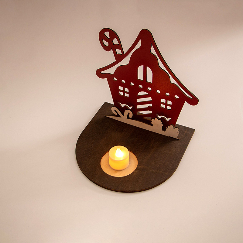 Custom wooden Christmas candlesticks for personalized Christmas decorations