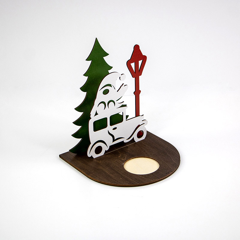 Wholesale wooden candle display Christmas Wooden Christmas candle holder