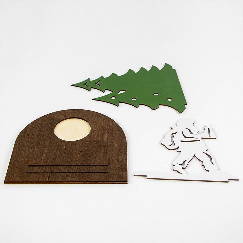 2025 Wooden Advent menorah a traditional Christmas night ornament