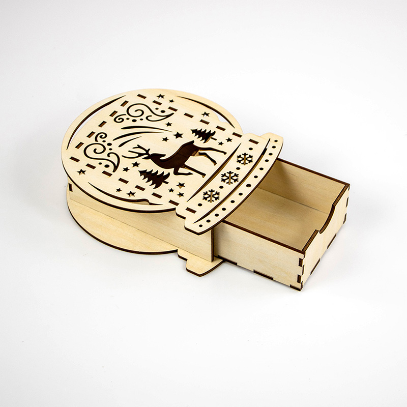 Personalized laser carved wooden gift box for unique Christmas gifts