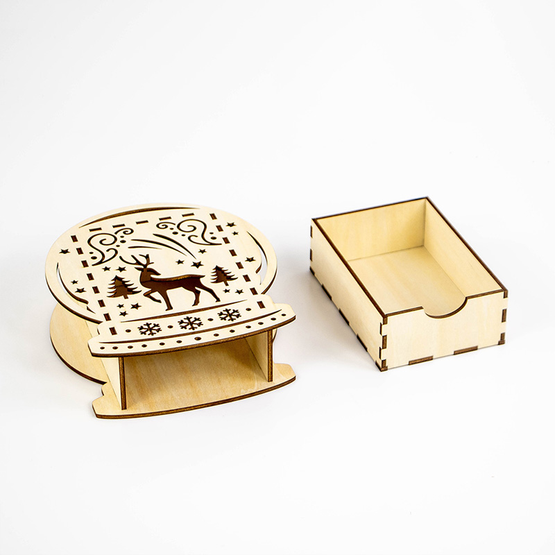 Personalized laser carved wooden gift box for unique Christmas gifts