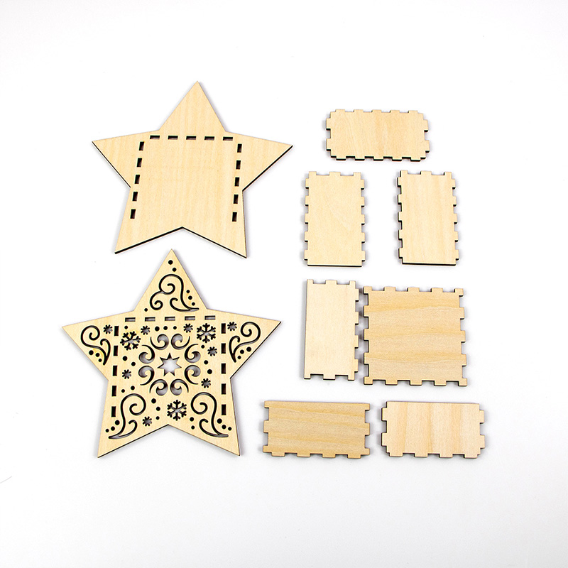 Laser cut wooden Christmas gift box Complex Christmas holiday gift design