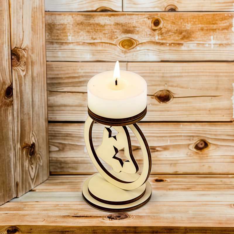 Newly designed wooden round Christmas candle holder Christmas holiday home decoration