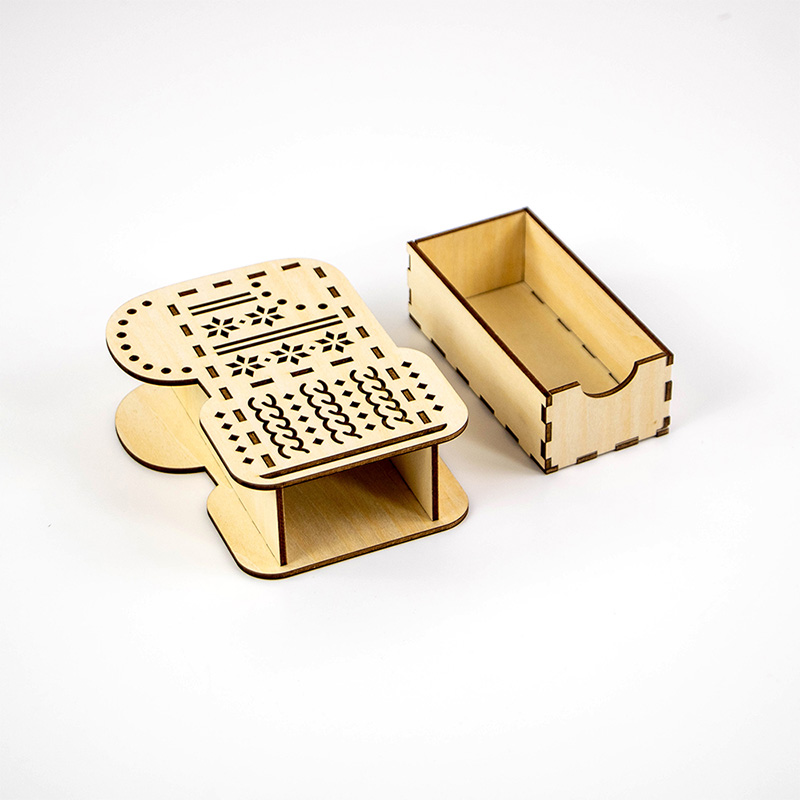 Laser cut creative wooden jewelry gift box for Christmas Christmas gifts