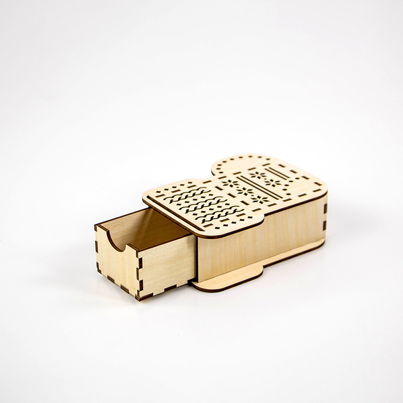 Laser cut creative wooden jewelry gift box for Christmas Christmas gifts