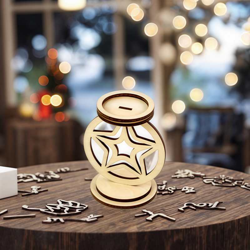 Factory Direct Christmas log candle trays Wooden Christmas candlestick decorations