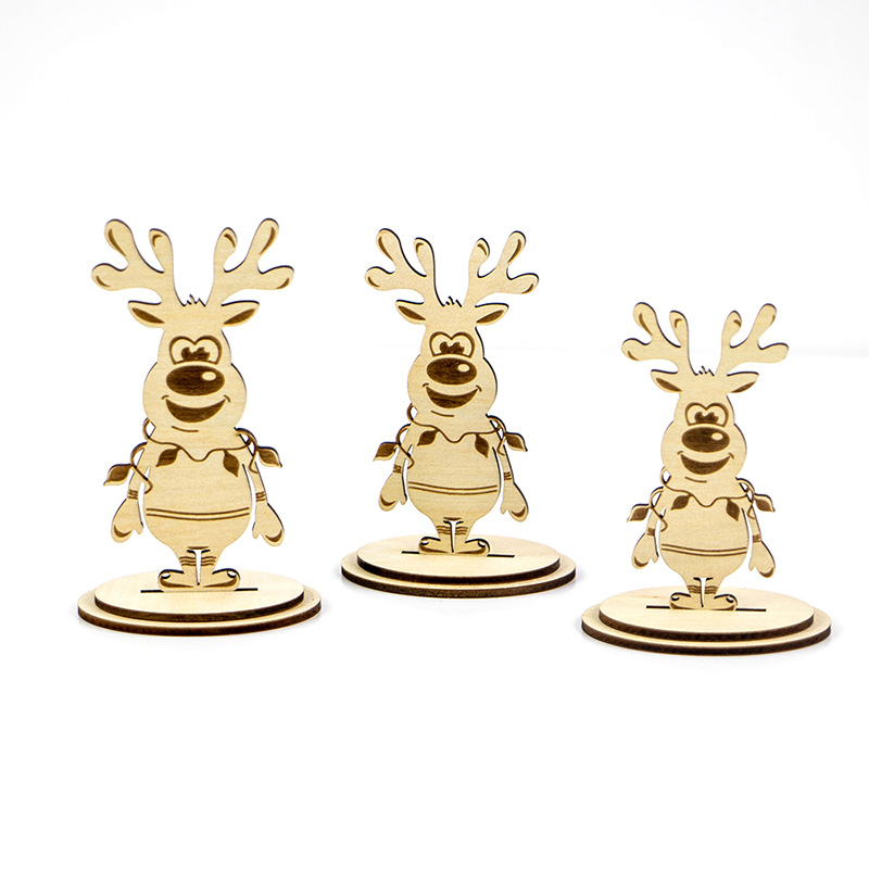 Laser-cut wooden Christmas crafts Wooden Christmas ornaments Home decor