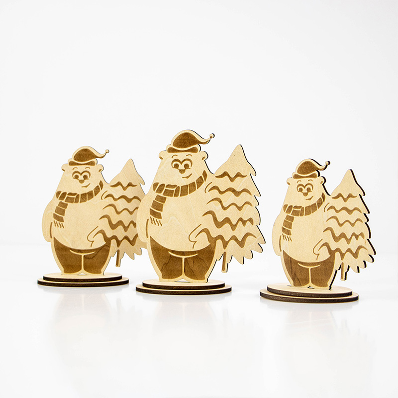 2025 Factory direct wood Christmas decoration plywood family Christmas decoration