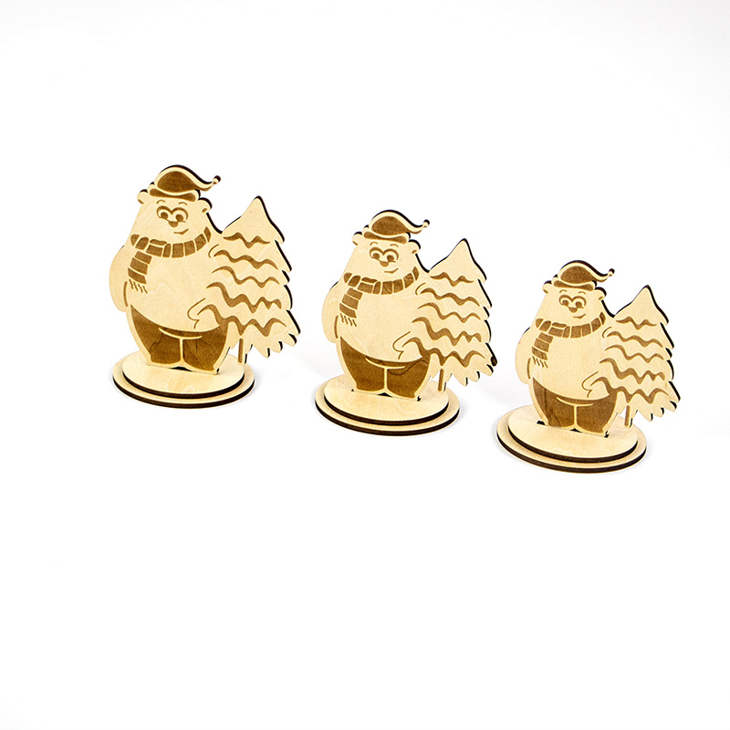 2025 Factory direct wood Christmas decoration plywood family Christmas decoration