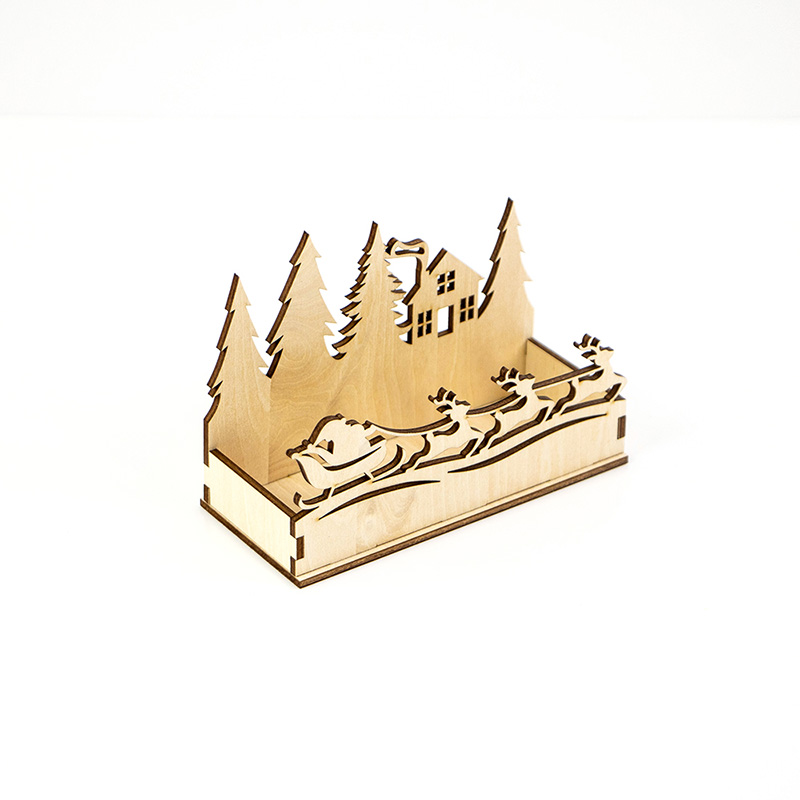 Popular new style winter wooden candle tray candle storage box