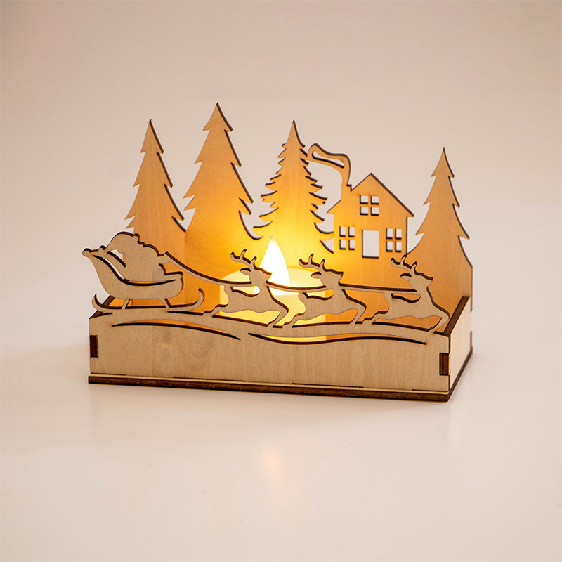 Popular new style winter wooden candle tray candle storage box