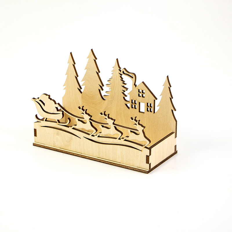 Popular new style winter wooden candle tray candle storage box