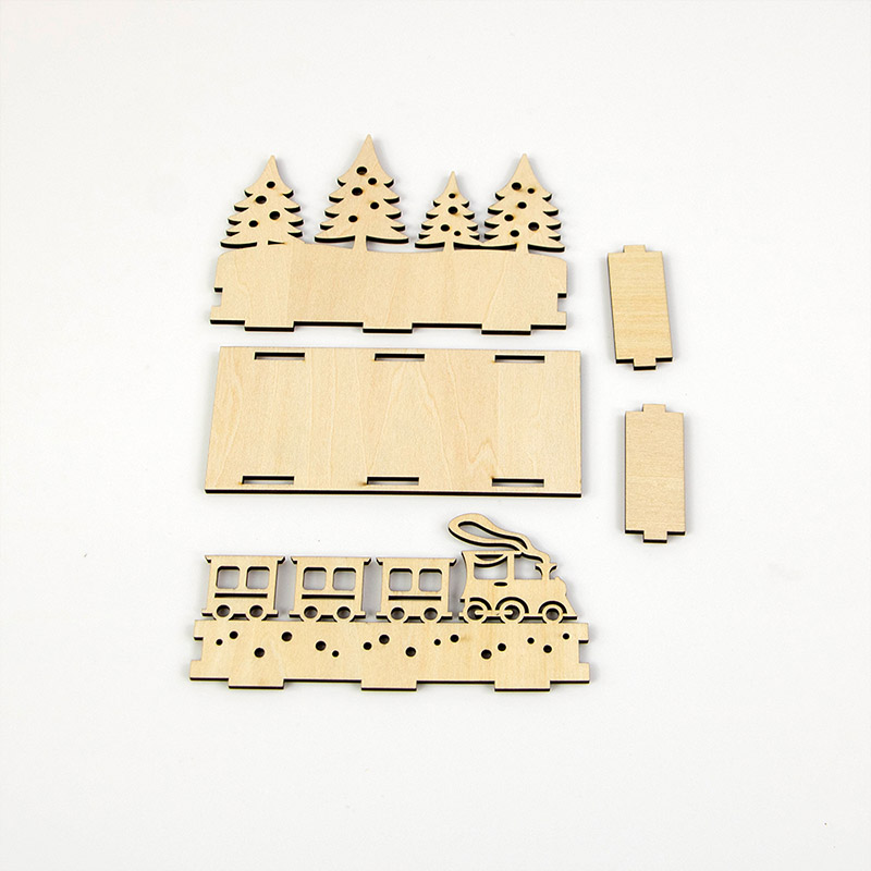 Factory direct Christmas wooden box laser cut Christmas candle scene box