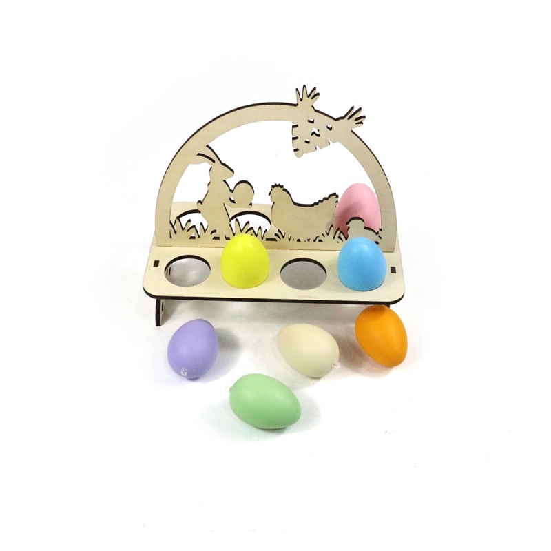 Custom Easter Party Decoration Wooden Easter Egg Display DIY Stand for Easter Decoration