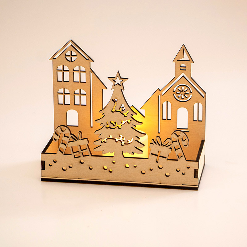 Custom wooden candle tray Minimalist Christmas tabletop decor