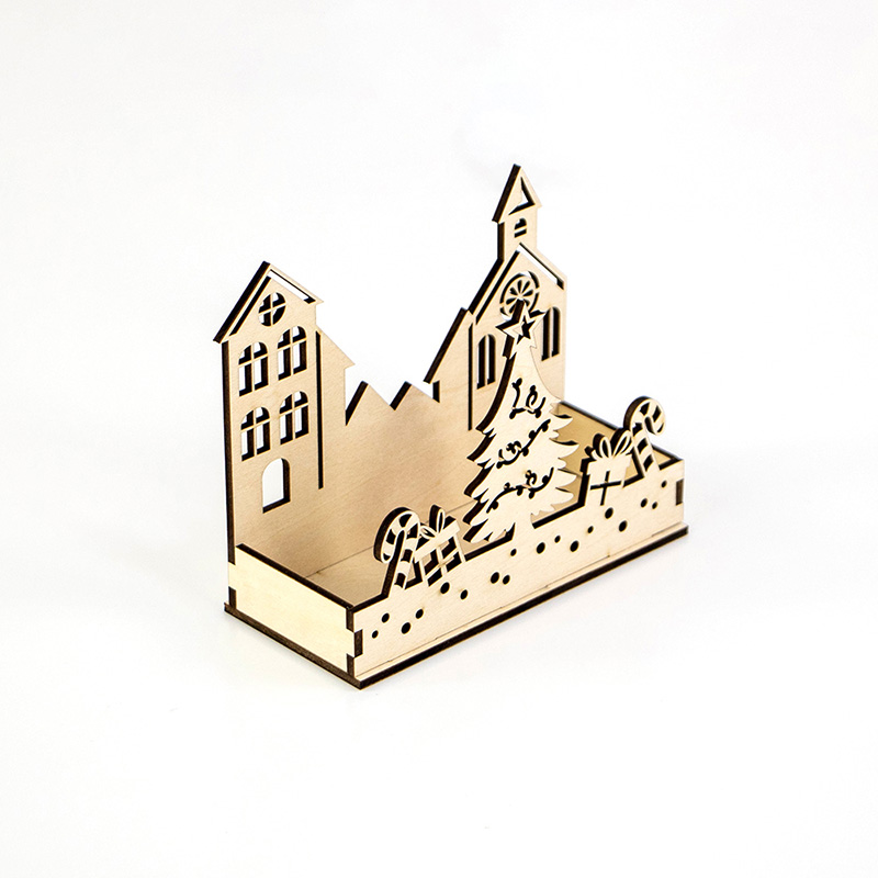 Custom wooden candle tray Minimalist Christmas tabletop decor