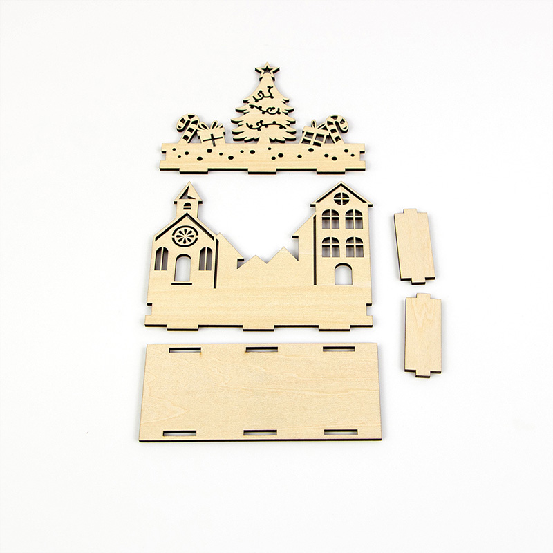 Custom wooden candle tray Minimalist Christmas tabletop decor