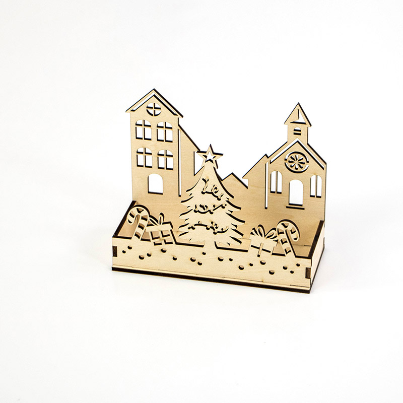 Custom wooden candle tray Minimalist Christmas tabletop decor