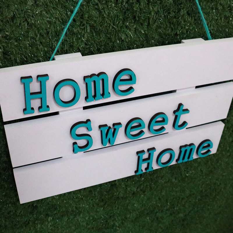 Custom Spray Painting White Sweet Home Plaque For Wall Decor