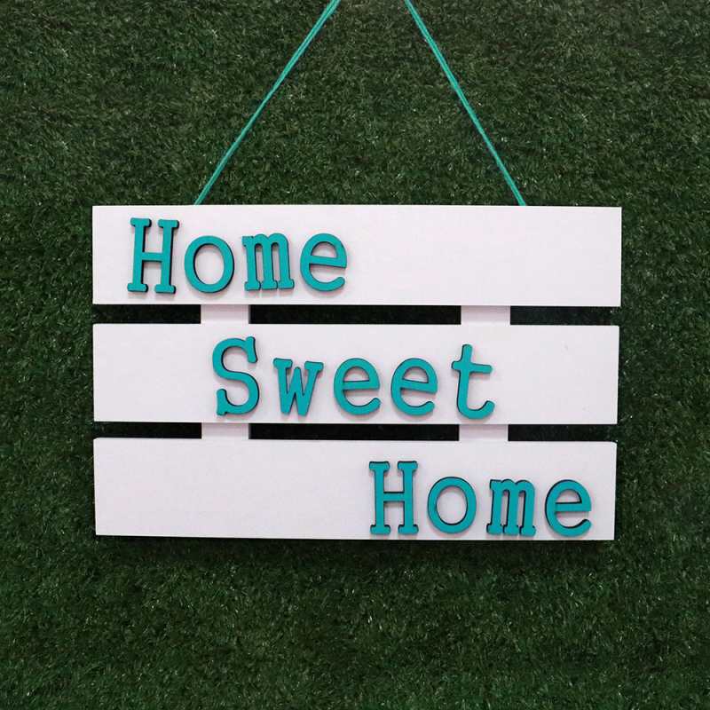 Custom Spray Painting White Sweet Home Plaque For Wall Decor